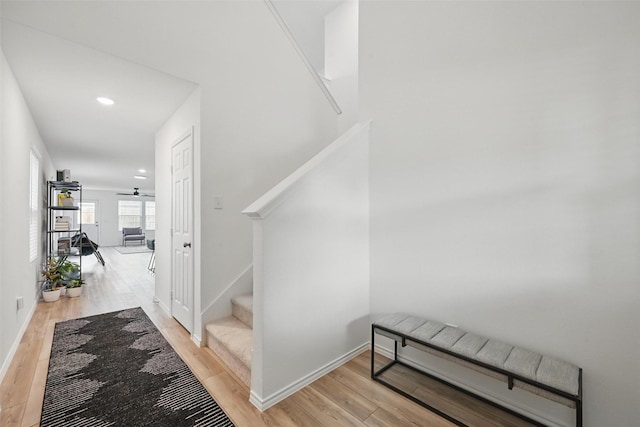 849 Breakwater Dr, Princeton, TX 75407 - staircase with wood finished floors, recessed lighting, and baseboards