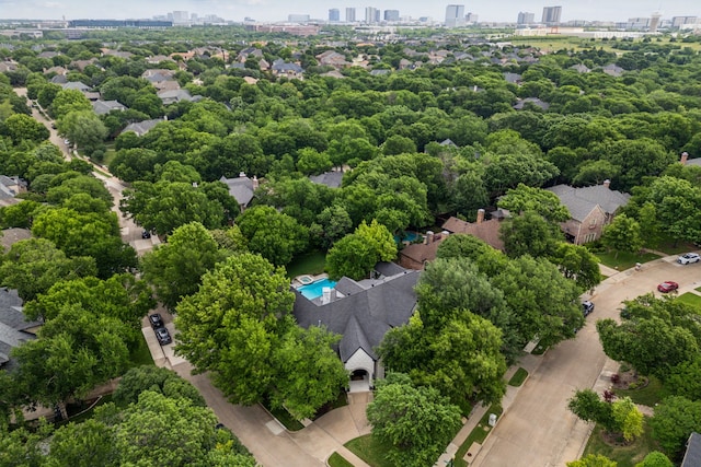 drone / aerial view featuring a city view