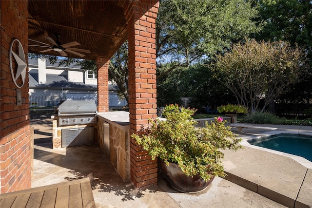4507 Lakeside Dr, Colleyville, TX 76034 - deck with a ceiling fan, a patio area, and an outdoor pool