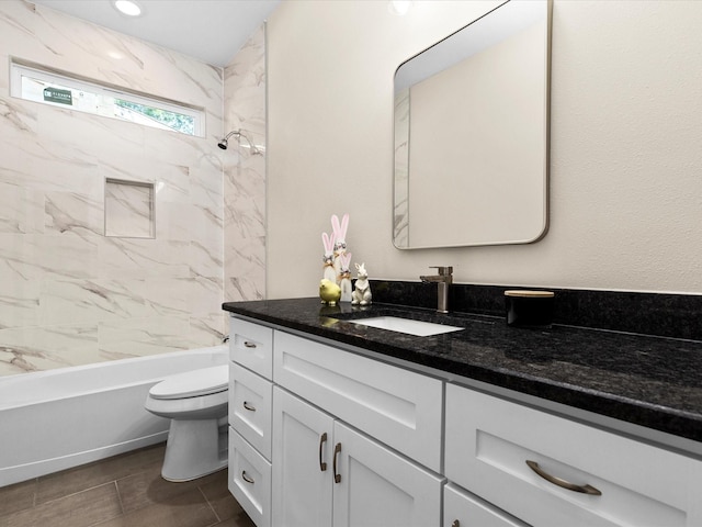 5525 Vesta Farley Rd, Fort Worth, TX 76119 - full bath with toilet, shower / bath combination, and vanity