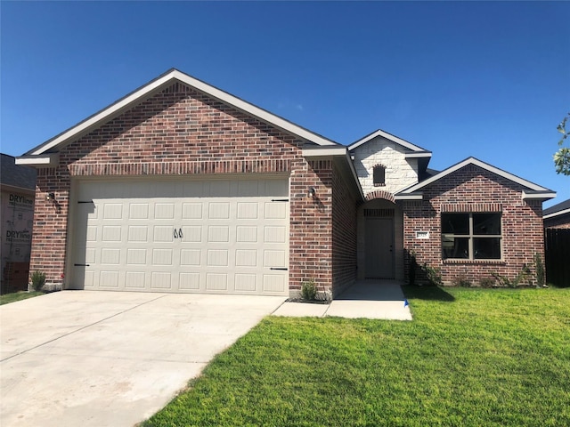 10121 Budtime Ln, Dallas, TX 75217 - ranch-style house featuring brick siding, an attached garage, driveway, and a front yard