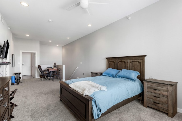 2608 Museum Way Unit 3407, Fort Worth, TX 76107 - bedroom with recessed lighting, a ceiling fan, and light carpet