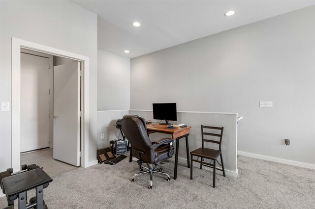 2608 Museum Way Unit 3407, Fort Worth, TX 76107 - carpeted home office featuring baseboards and recessed lighting