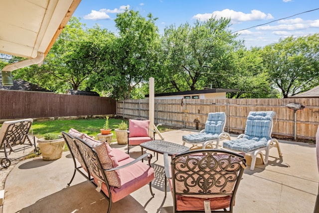 view of patio with a fenced backyard