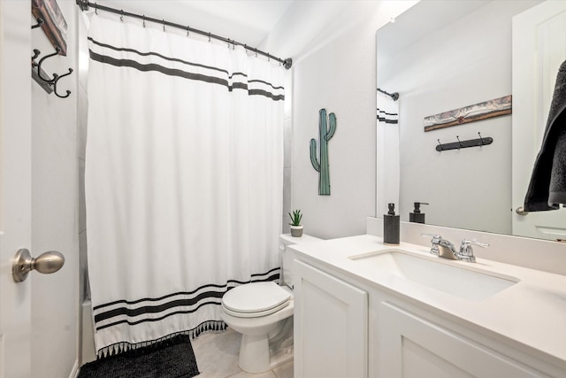 1740 Wassel Rd, Fort Worth, TX 76052 - bathroom with toilet, vanity, and tile patterned floors