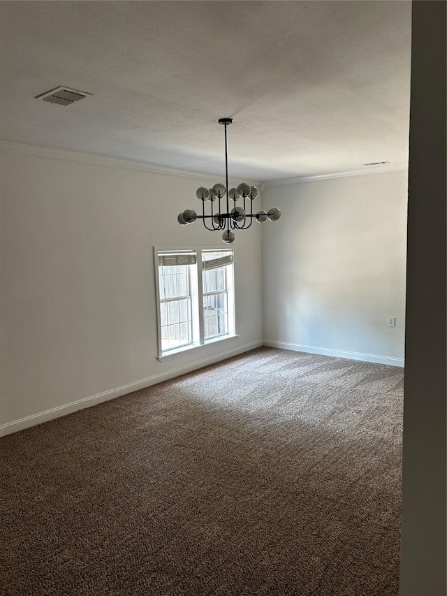 interior space with decorative light fixtures, baseboards, a chandelier, and tile patterned flooring