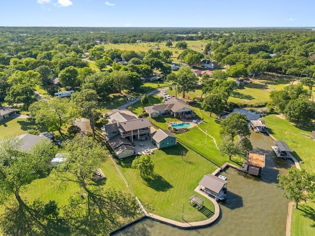aerial view featuring a view of trees