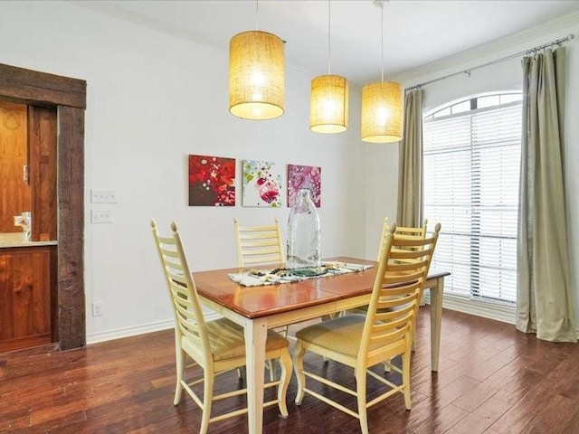 1428 Oxford Ln, Denton, TX 76209 - dining area with baseboards and dark wood-type flooring