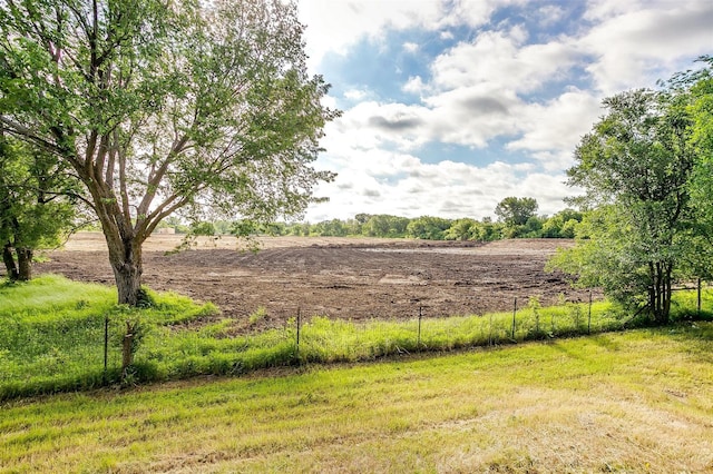 view of yard with a rural view