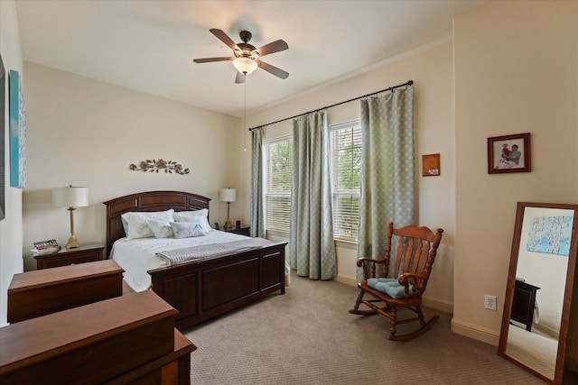 8405 Moore St, Frisco, TX 75034 - bedroom featuring a ceiling fan, baseboards, and light colored carpet