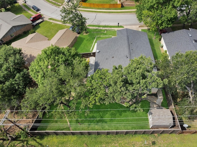drone / aerial view with a residential view