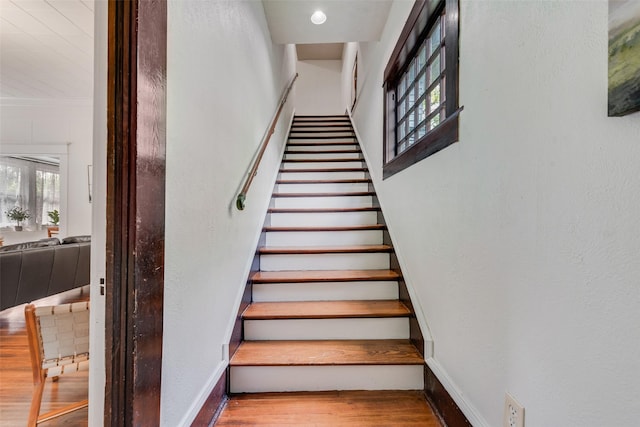 123 S Rosemont Ave, Dallas, TX 75208 - stairs with wood finished floors and baseboards