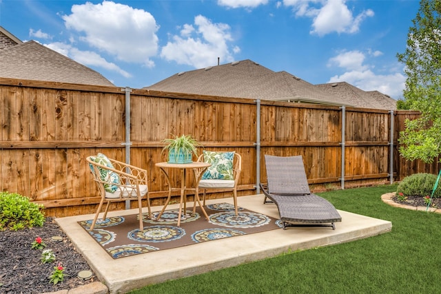 view of patio / terrace featuring a fenced backyard