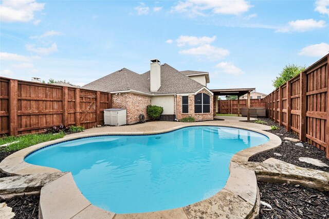 10715 Wild Oak Dr, Frisco, TX 75035 - view of pool featuring a fenced in pool, a fenced backyard, and a patio area