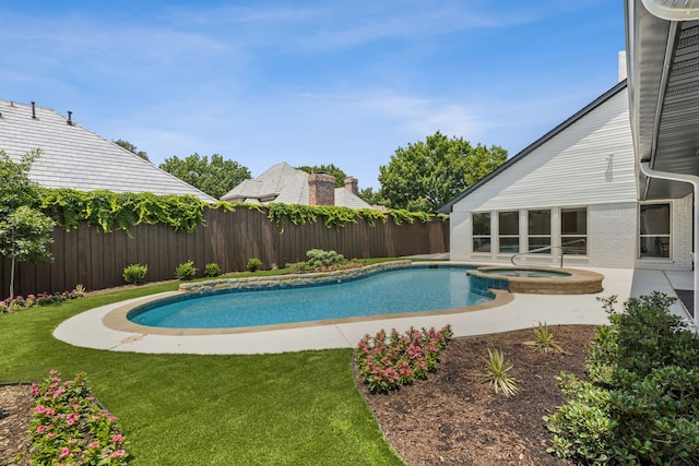 5702 Glen Heather Dr, Dallas, TX 75252 - view of swimming pool with a patio area and a pool with connected hot tub