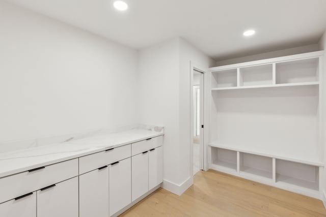 5702 Glen Heather Dr, Dallas, TX 75252 - mudroom with light wood-style floors, recessed lighting, and baseboards