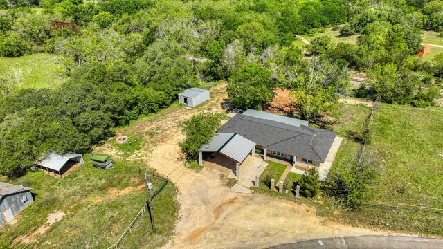 760 College Farm, Stephenville, TX 76401 - drone / aerial view with a wooded view