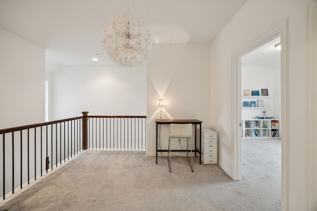 2321 Molly Ln, Plano, TX 75074 - hallway with a notable chandelier and carpet