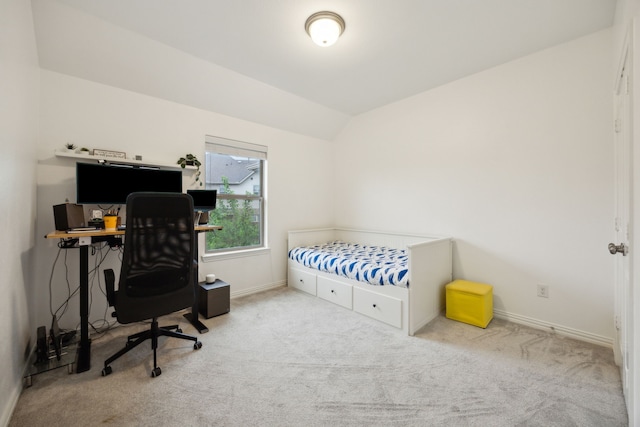 2321 Molly Ln, Plano, TX 75074 - carpeted bedroom with vaulted ceiling and baseboards