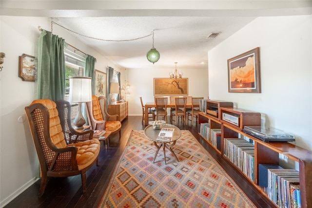 6413 Wrigley Way, Fort Worth, TX 76133 - sitting room with visible vents, hardwood / wood-style floors, and baseboards