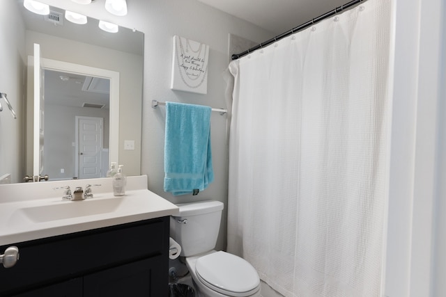 4114 Anglers Way, Royse City, TX 75189 - full bath with toilet, a shower with curtain, visible vents, and vanity