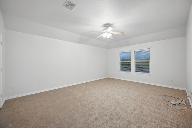 1405 Blue Gill Ln, Crowley, TX 76036 - carpeted spare room featuring visible vents, baseboards, and ceiling fan