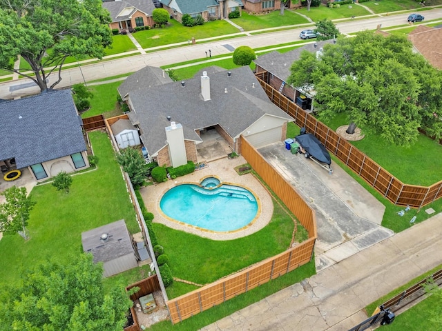 2024 Crestside Dr, Carrollton, TX 75007 - aerial perspective of suburban area featuring a pool