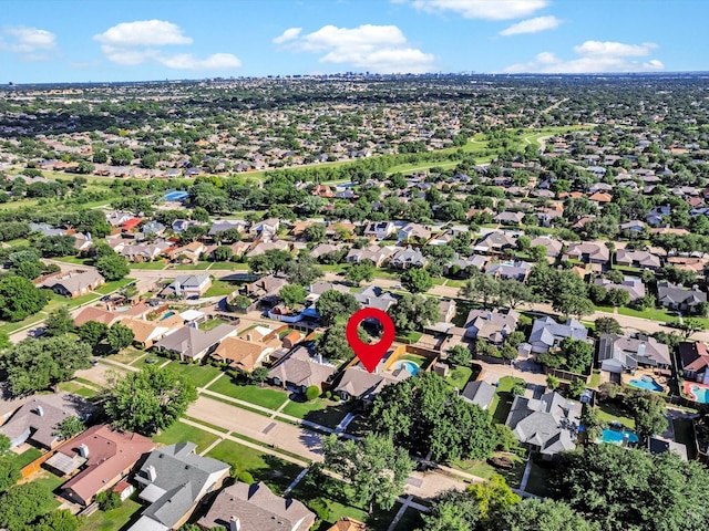 2024 Crestside Dr, Carrollton, TX 75007 - aerial view of property and surrounding area with nearby suburban area