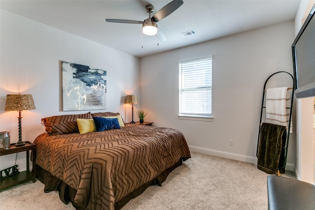12492 Palmer Dr, Fort Worth, TX 76179 - carpeted bedroom featuring baseboards, ceiling fan, and visible vents