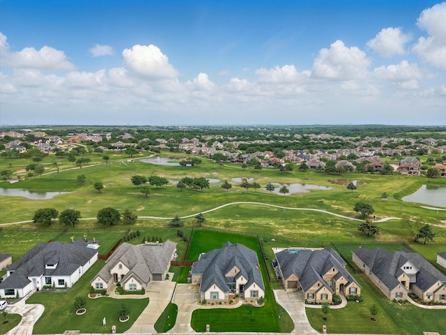 12492 Palmer Dr, Fort Worth, TX 76179 - birds eye view of property with a water view, a residential view, and golf course view