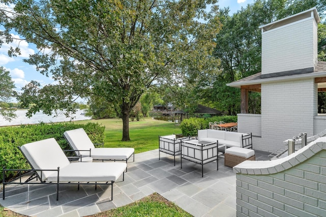 view of patio with an outdoor living space