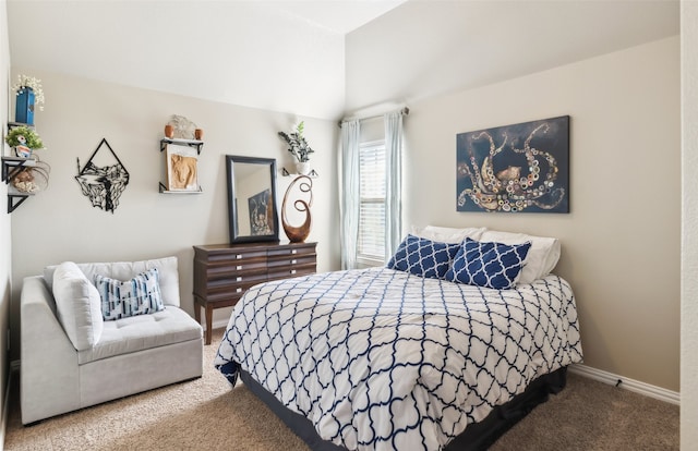 420 Westminster Dr, Lewisville, TX 75056 - carpeted bedroom featuring baseboards and vaulted ceiling