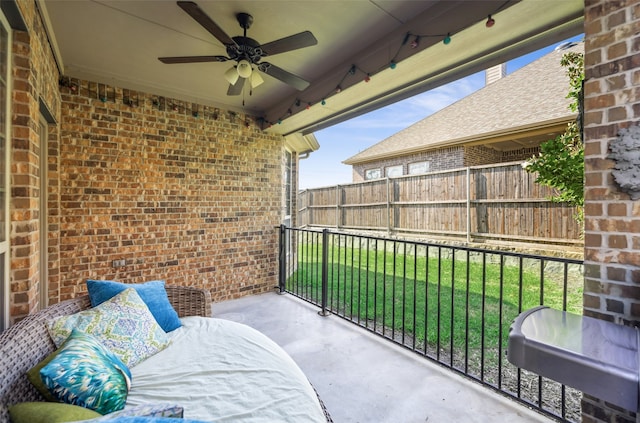 420 Westminster Dr, Lewisville, TX 75056 - balcony featuring a ceiling fan