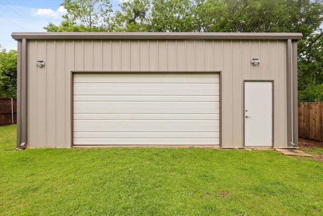 detached garage with fence