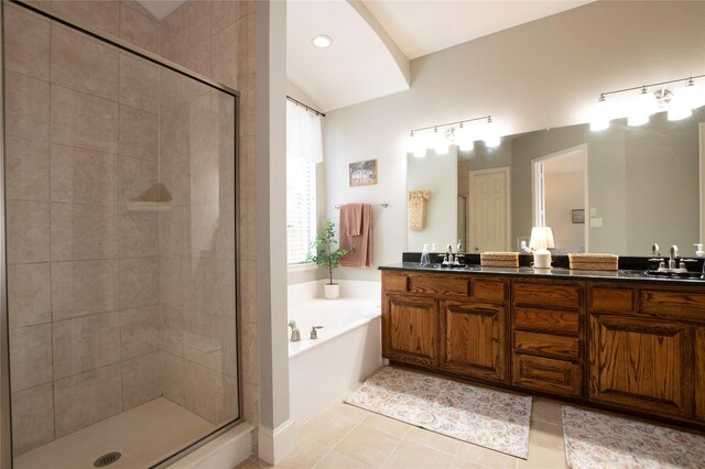 2621 Timberhollow Dr, Little Elm, TX 75068 - bathroom featuring a shower stall, a garden tub, and a sink