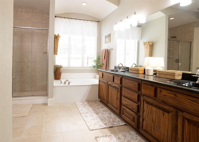 2621 Timberhollow Dr, Little Elm, TX 75068 - full bathroom with a shower stall, tile patterned flooring, and a sink