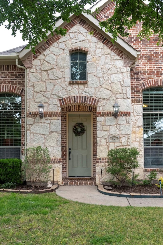 2621 Timberhollow Dr, Little Elm, TX 75068 - view of exterior entry with stone siding