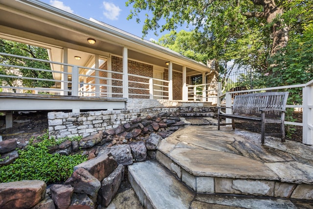 403 Hilltop, Trophy Club, TX 76262 - wooden terrace with covered porch