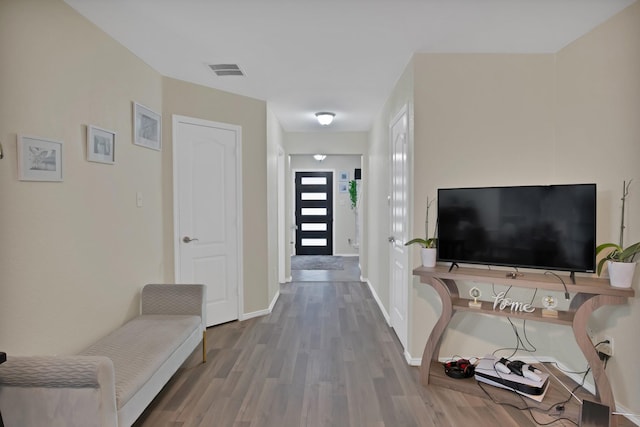 5652 Giddyup Ln, Fort Worth, TX 76179 - foyer entrance featuring baseboards, visible vents, and wood finished floors