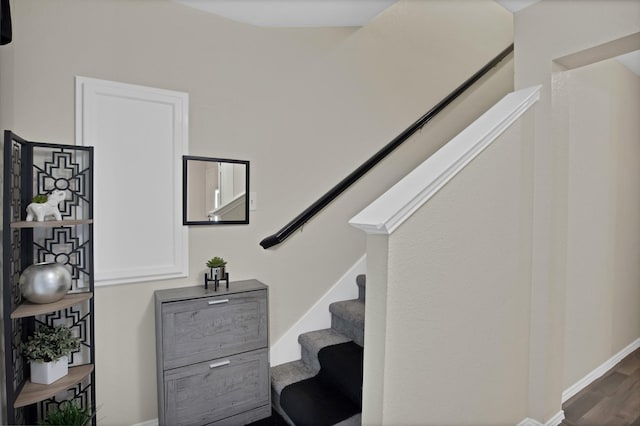 5652 Giddyup Ln, Fort Worth, TX 76179 - stairs with wood finished floors and baseboards