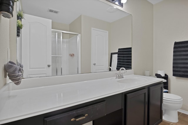 5652 Giddyup Ln, Fort Worth, TX 76179 - full bath featuring visible vents, a shower stall, toilet, and vanity