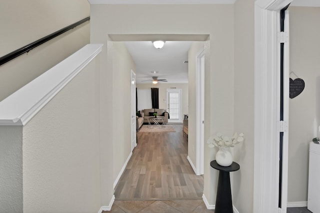 5652 Giddyup Ln, Fort Worth, TX 76179 - hallway featuring wood finished floors and baseboards