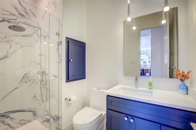 6702 Tyree St, Dallas, TX 75209 - full bath featuring vanity, a marble finish shower, and toilet