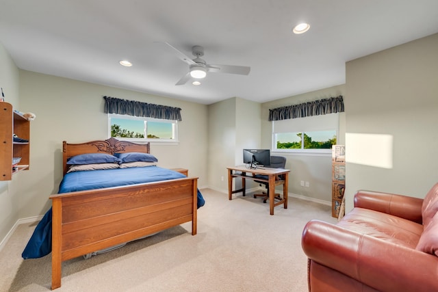 334 Pleasant Acres Rd, Rockwall, TX 75087 - carpeted bedroom featuring baseboards, recessed lighting, and a ceiling fan