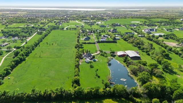 334 Pleasant Acres Rd, Rockwall, TX 75087 - birds eye view of property featuring a rural view and a water view
