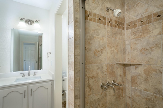 4703 El Brevo Ct, Arlington, TX 76017 - bathroom with toilet, a stall shower, and vanity
