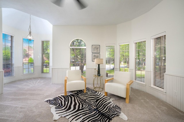 4703 El Brevo Ct, Arlington, TX 76017 - sitting room with carpet, ceiling fan, and wainscoting