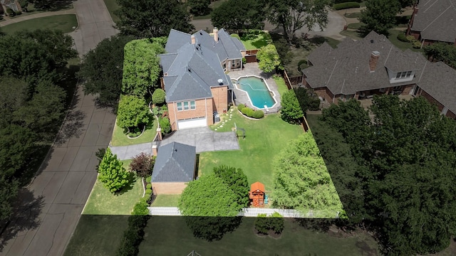 201 Hancock Ct, Colleyville, TX 76034 - view from above of property with a pool area