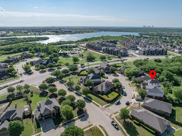 5513 Paloma Ct, Fort Worth, TX 76179 - bird's eye view featuring a water view and a residential view