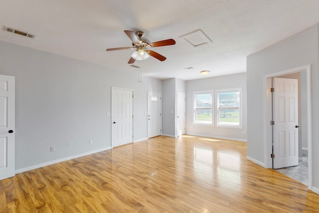 2609 Comanche Moon Dr, Fort Worth, TX 76179 - spare room with a ceiling fan, baseboards, visible vents, and light wood finished floors